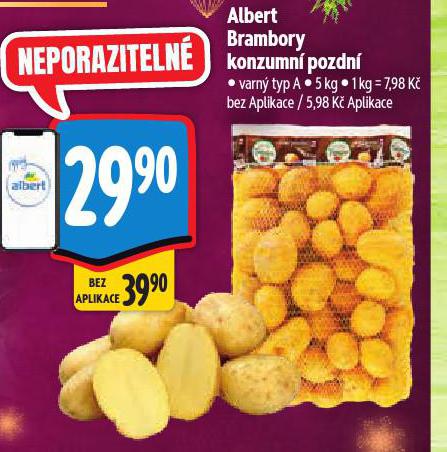 BRAMBORY KONZUMNÍ POZDNÍ