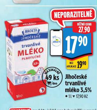 JIHOČESKÉ TRVANLIVÉ MLÉKO