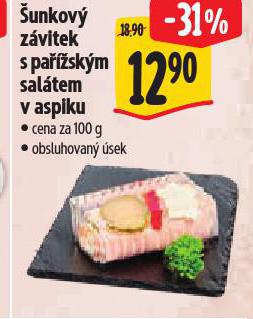 ŠUNKOVÝ ZÁVITEK S PAŘÍŽSKÝM SALÁTEM V ASPIKU