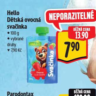 HELLO DĚTSKÁ OVOCNÁ SVAČINKA