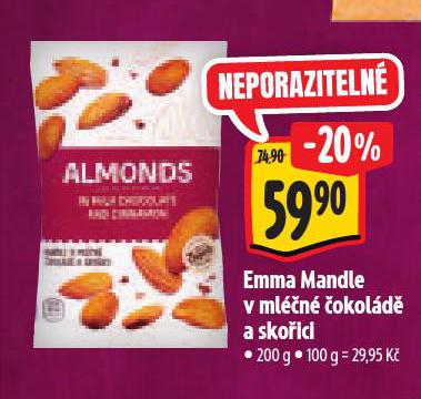 MANDLE V MLÉČNÉ ČOKOLÁDĚ