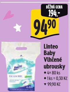 LINTEO BABY DĚTSKÉ VLHČENÉ UBROUSKY