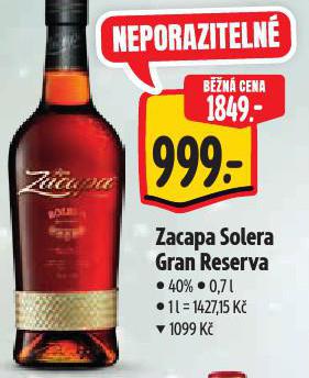 ZACAPA SOLERA GRAN RESERVA
