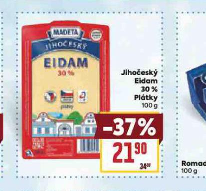 JIHOČESKÝ EIDAM 30% PLÁTKY