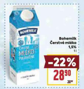 BOHEMILK ČERSTVÉ MLÉKO 1,5%