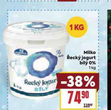 MILKO ŘECKÝ JOGURT BÍLÝ 0%