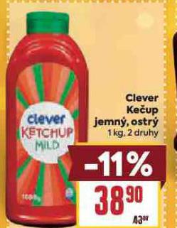 CLEVER KEČUP JEMNÝ, OSTRÝ