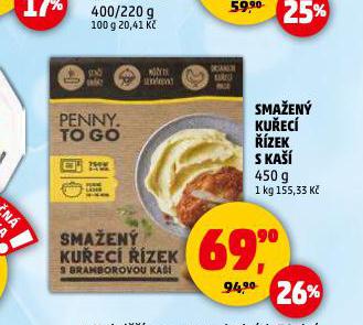 SMAŽENÝ KUŘECÍ ŘÍZEK S KAŠÍ