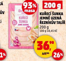 KUŘECÍ ŠUNKA JEMNĚ UZENÁ