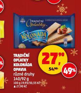 OPAVIA KOLONÁDA TRADIČNÍ OPLATKY