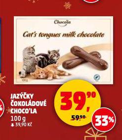 ČOKOLÁDOVÉ JAZÝČKY CHOCO'LA