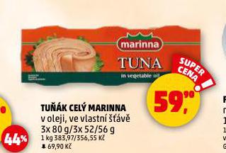 TUŇÁK CELÝ MARINNA