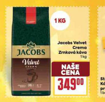 JACOBS VELVET CREMA ZRNKOVÁ KÁVA