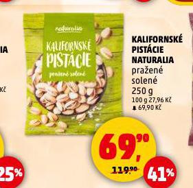KALIFORNSKÉ PISTÁCIE NATURALIA