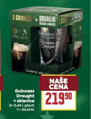 GUINNESS DRAUGHT + SKLENICE