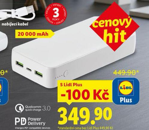POWERBANKA 20 000 mAh