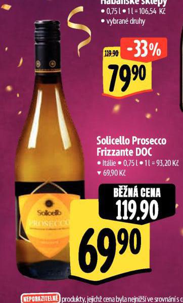 SOLICELLO PROSECCO FRIZZANTE DOC