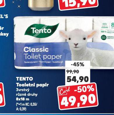 TENTO TOALETN� PAP�R