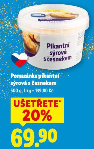 POMAZÁNKA PIKANTNÍ SÝROVÁ S ČESNEKEM