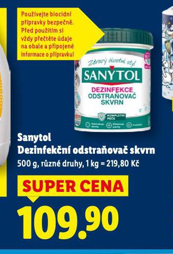 SANYTOL DEZINFEK�N� ODSTRA�OVA� SKVRN
