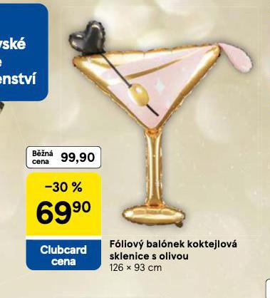 FÓLIOVÝ BALÓNEK KOKTEJLOVÁ SKLENICE S OLIVOU