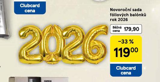 NOVOROČNÍ SADA FÓLIOVÝCH BALONKŮ ROK 2026
