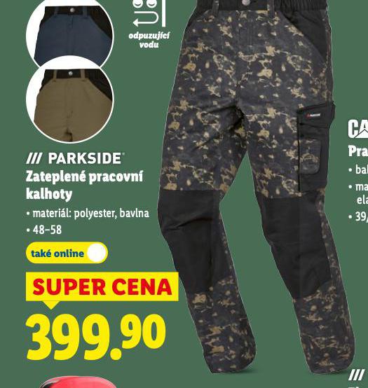 PARKSIDE ZATEPLEN� PRACOVN� KALHOTY