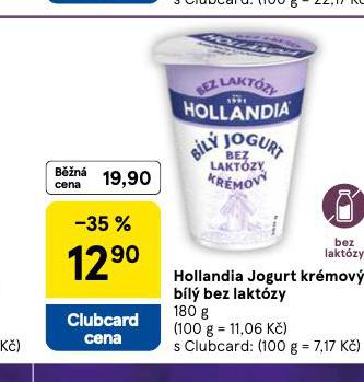 HOLLANDIA JOGURT KR�MOVIT� B�L� BEZ LAKT�ZY