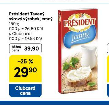 PRÉSIDENT TAVENÝ SÝROVÝ VÝROBEK JEMNÝ