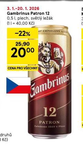 PIVO GAMBRINUS PATRON 12