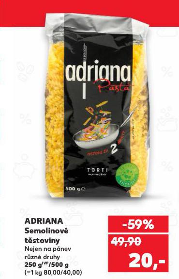 ADRIANA SEMOLINOVÉ TĚSTOVINY