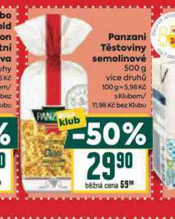 PANZANI T�STOVINY SEMOLINOV�