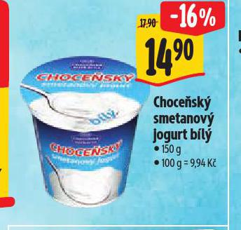 CHOCE�SK� SMETANOV� JOGURT