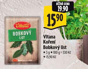 VITANA KOŘENÍ BOBKOVÝ LIST