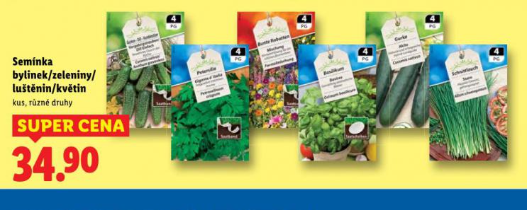 SEMÍNKA BYLINEK / ZELENINY / LUŠTĚNIN / KVĚTIN