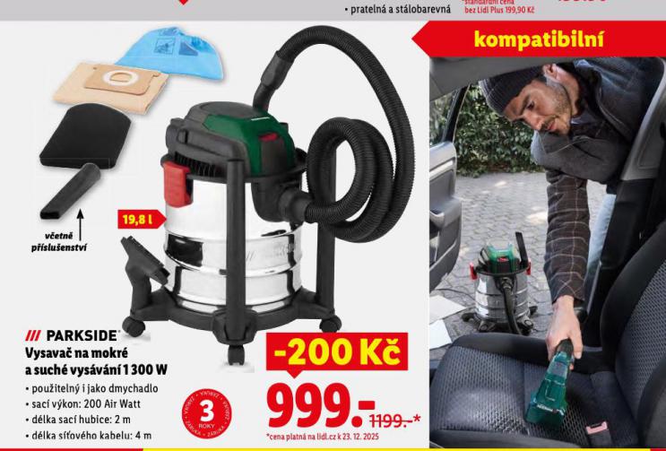PARKSIDE VYSAVAČ NA MOKRÉ A SUCHÉ VYSÁVÁNÍ