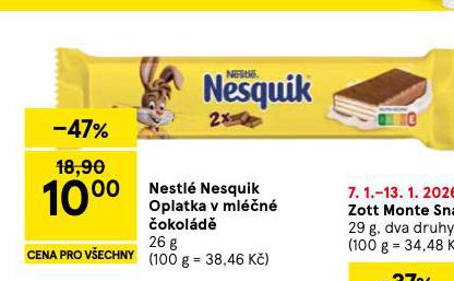 NESTL� NESQUIK OPLATKA V ML��N� �OKOL�D�