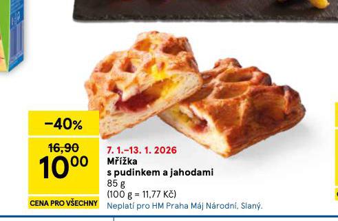 MŘÍŽKA S PUDINKEM A JAHODAMI