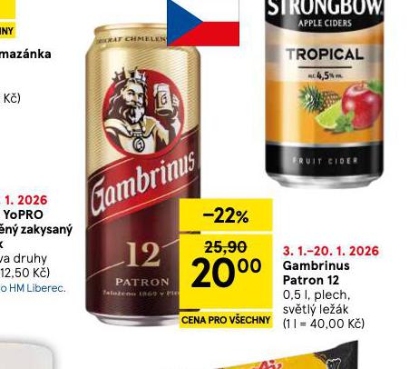 PIVO GAMBRINUS PATRON 12