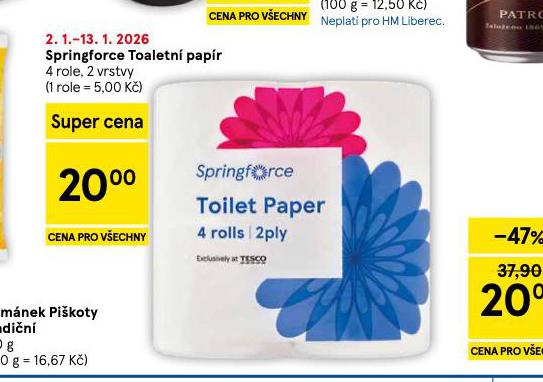 SPRINGFORCE TOALETNÍ PAPÍR