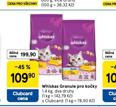 WHISKAS GRANULE PRO KOČKY