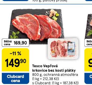 VEPŘOVÁ KRKOVICE BEZ KOSTI PLÁTKY