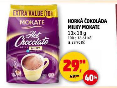 HORKÁ ČOKOLÁDA MILKY MOKATE