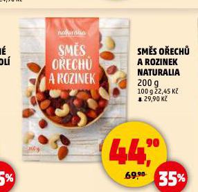 SMĚS OŘECHŮ A ROZINEK NATURALIA