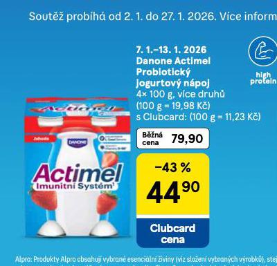 DANONE ACTIMEL PROBIOTICKÝ JOGURTOVÝ NÁPOJ