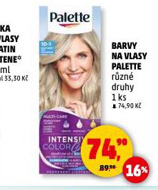 PALETTE BARVA NA VLASY