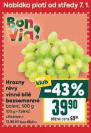 HROZNY RÉVY VINNÉ BÍLÉ BEZSEMENNÉ