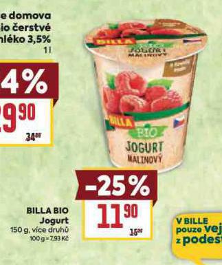 BILLA BIO JOGURT