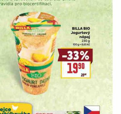 BILLA BIO JOGURTOV� N�POJ