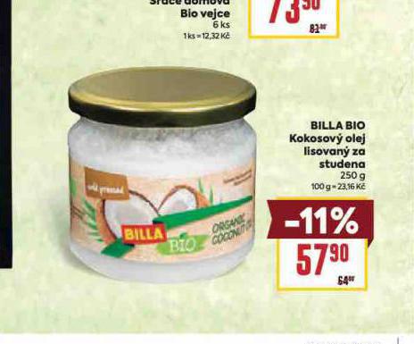 BILLA BIO KOKOSOV� OLEJ LISOVAN� ZA STUDENA